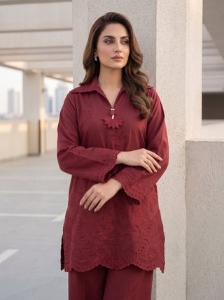 02 Piece Ready To Wear Embroidered Shirt & Trouser