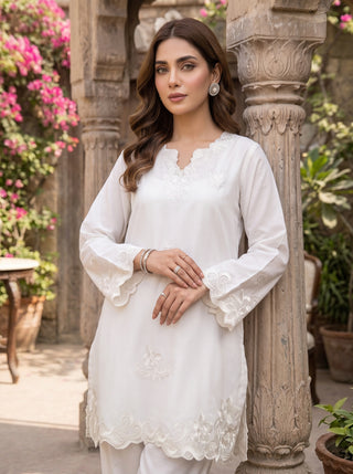 02 Piece Ready To Wear Embroidered Shirt & Trouser