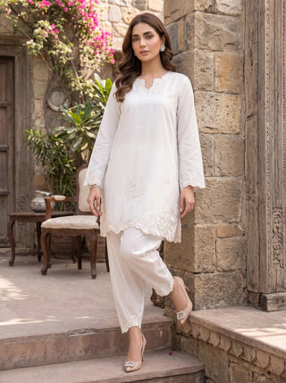 02 Piece Ready To Wear Embroidered Shirt & Trouser