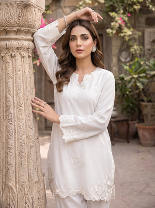 02 Piece Ready To Wear Embroidered Shirt & Trouser