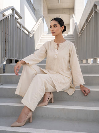 02 Piece Ready To Wear Embroidered Shirt & Trouser