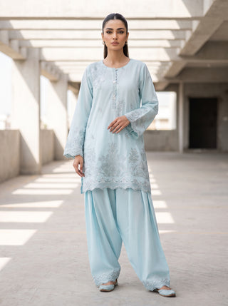 02 Piece Ready To Wear Embroidered Shirt & Trouser