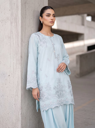 02 Piece Ready To Wear Embroidered Shirt & Trouser