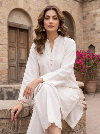 02 Piece Ready To Wear Embroidered Shirt & Trouser
