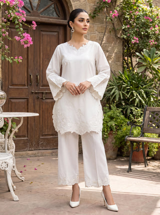 02 Piece Ready To Wear Embroidered Shirt & Trouser