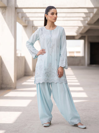 02 Piece Ready To Wear Embroidered Shirt & Trouser