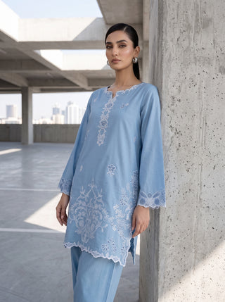02 Piece Ready To Wear Embroidered Shirt & Trouser