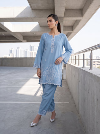 02 Piece Ready To Wear Embroidered Shirt & Trouser