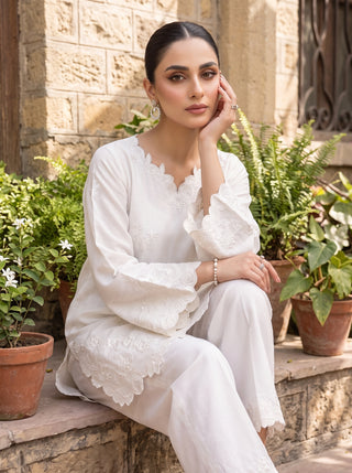 02 Piece Ready To Wear Embroidered Shirt & Trouser