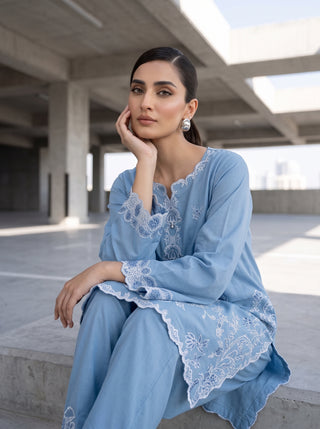 02 Piece Ready To Wear Embroidered Shirt & Trouser