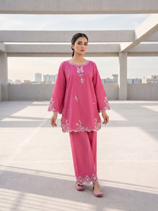 02 Piece Ready To Wear Embroidered Shirt & Trouser