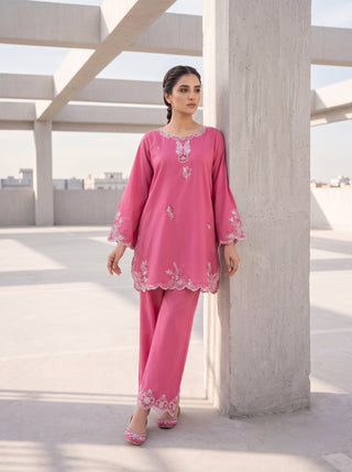 02 Piece Ready To Wear Embroidered Shirt & Trouser