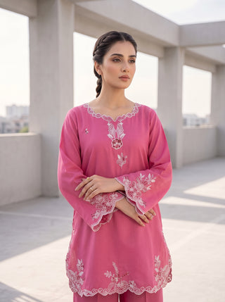 02 Piece Ready To Wear Embroidered Shirt & Trouser