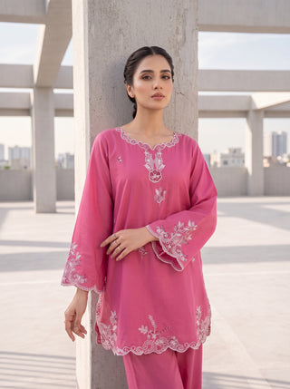 02 Piece Ready To Wear Embroidered Shirt & Trouser