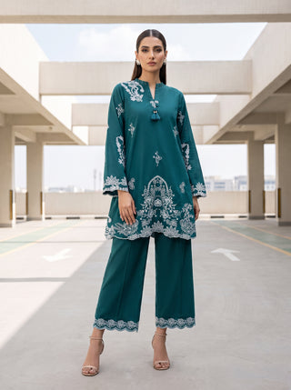 02 Piece Ready To Wear Embroidered Shirt & Trouser