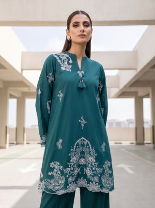 02 Piece Ready To Wear Embroidered Shirt & Trouser