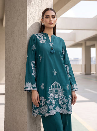 02 Piece Ready To Wear Embroidered Shirt & Trouser
