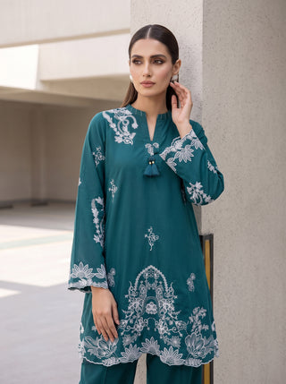 02 Piece Ready To Wear Embroidered Shirt & Trouser