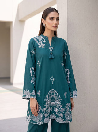 02 Piece Ready To Wear Embroidered Shirt & Trouser