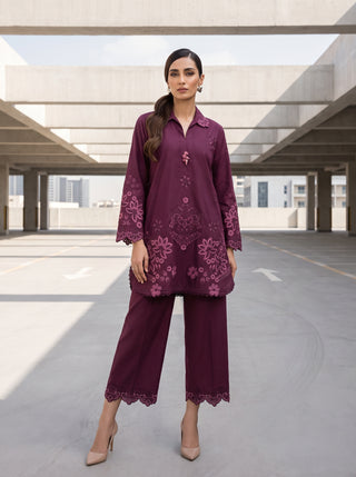 02 Piece Ready To Wear Embroidered Shirt & Trouser