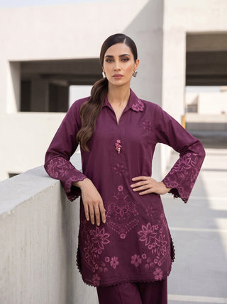 02 Piece Ready To Wear Embroidered Shirt & Trouser