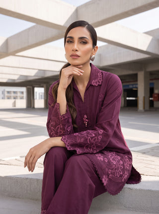 02 Piece Ready To Wear Embroidered Shirt & Trouser