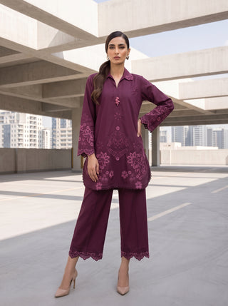 02 Piece Ready To Wear Embroidered Shirt & Trouser