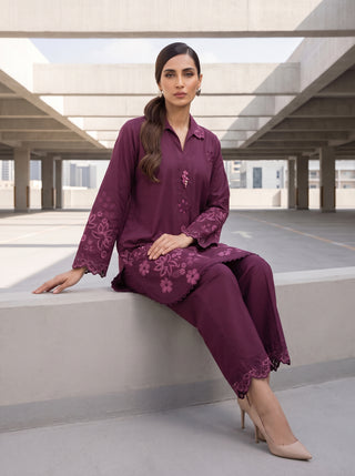 02 Piece Ready To Wear Embroidered Shirt & Trouser
