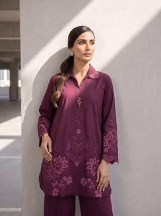 02 Piece Ready To Wear Embroidered Shirt & Trouser