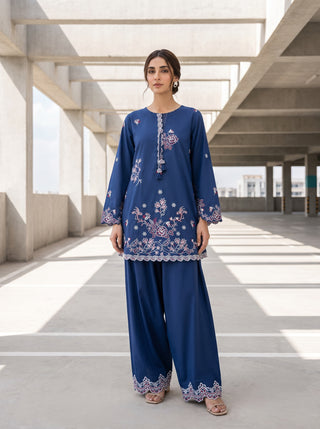 02 Piece Ready To Wear Embroidered Shirt & Trouser