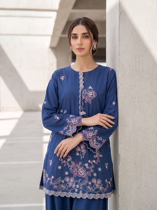 02 Piece Ready To Wear Embroidered Shirt & Trouser