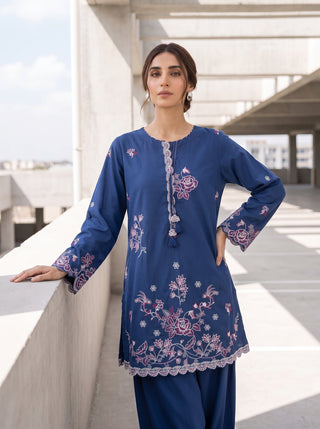 02 Piece Ready To Wear Embroidered Shirt & Trouser