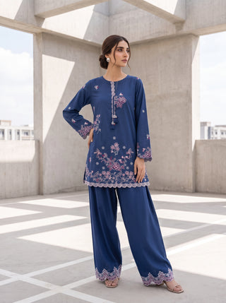 02 Piece Ready To Wear Embroidered Shirt & Trouser