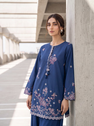 02 Piece Ready To Wear Embroidered Shirt & Trouser