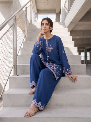 02 Piece Ready To Wear Embroidered Shirt & Trouser