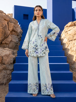 02 Piece Ready To Wear Printed Shirt & Trouser