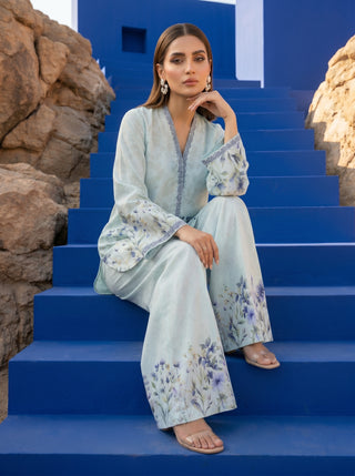 02 Piece Ready To Wear Printed Shirt & Trouser
