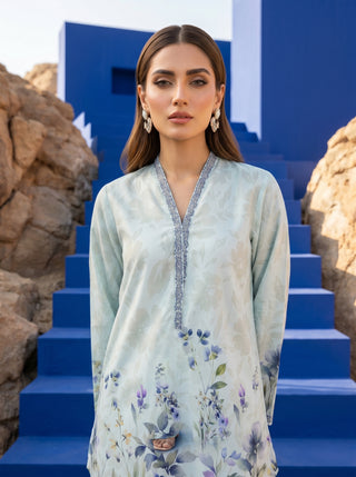 02 Piece Ready To Wear Printed Shirt & Trouser