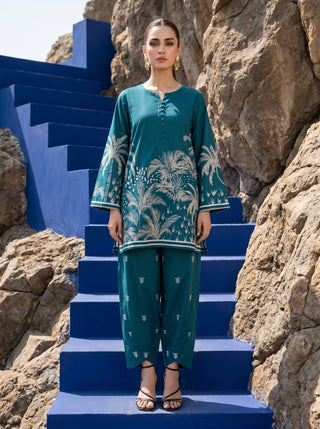 02 Piece Ready To Wear Printed Shirt & Trouser