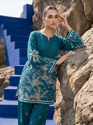 02 Piece Ready To Wear Printed Shirt & Trouser