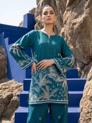 02 Piece Ready To Wear Printed Shirt & Trouser