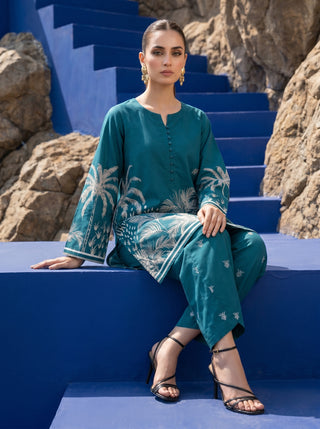 02 Piece Ready To Wear Printed Shirt & Trouser