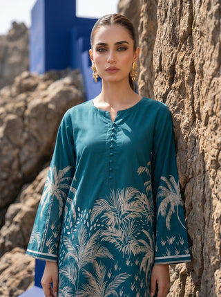 02 Piece Ready To Wear Printed Shirt & Trouser