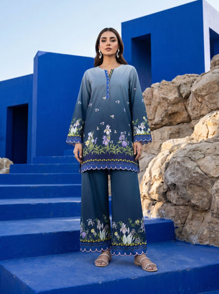 02 Piece Ready To Wear Printed Shirt & Trouser