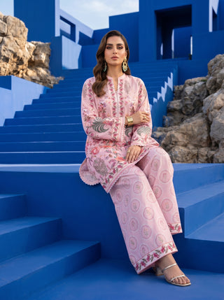 02 Piece Ready To Wear Printed Shirt & Trouser