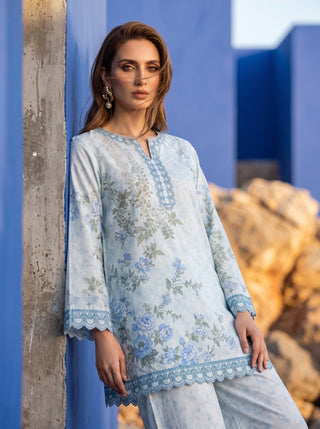 02 Piece Ready To Wear Printed Shirt & Trouser