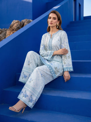 02 Piece Ready To Wear Printed Shirt & Trouser