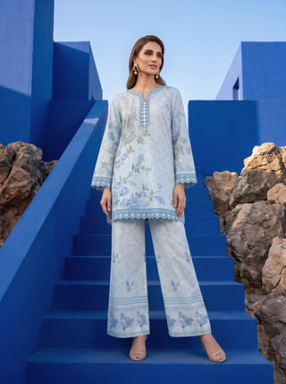 02 Piece Ready To Wear Printed Shirt & Trouser