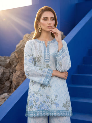 02 Piece Ready To Wear Printed Shirt & Trouser