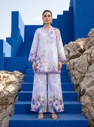 02 Piece Ready To Wear Printed Shirt & Trouser